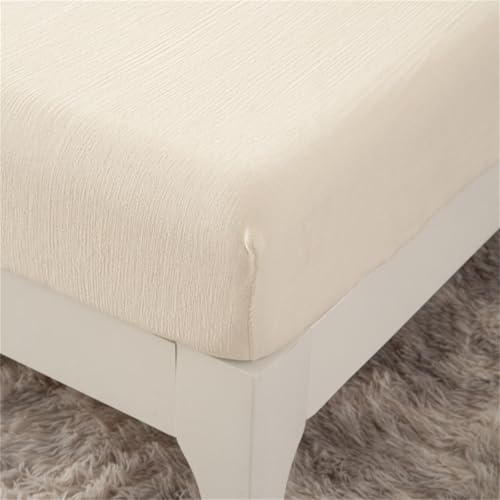 Odot Sábana Bajera Ajustable de Microfibra Franela, Sabana Bajera Elástica 30 cm Altura, Suave Transpirable Cómoda Sin Arrugas Lavable para Cama 90/105/135/150 (Beige1,90x190cm)