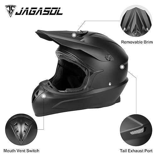DOT Approved Dual Sport Full Face Helmet for Adults ATV, Motocross, and Dirt Bike Riding