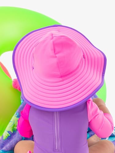 Image of RuffleButts Baby /Toddler Girls UPF 50+ Sun Protective Wide Brim Swimwear Sun Hat