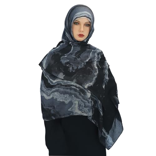 PURFUN Women Stylish Tie-Dyeing Instant Hijab, Islamic Arab Middle East Muslim Jersey Hijab Headscarf Long Scarf Wrap Shawl2