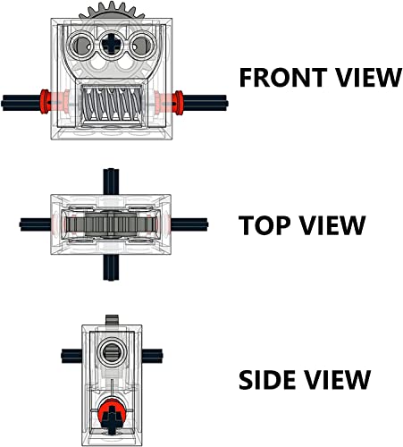 Image of SEEMEY 5 Sets Technic Parts Assembly Gearbox Compatible with Part 6588 | Variable Speed, Steering Device, Trans-Clear