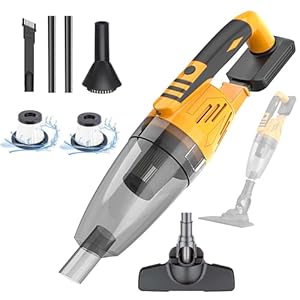 Squaeltirs Cordless Car Vacuum Cleaner,for Dewalt 18V/20V Battery,2-IN-1 Handheld Vacuum Cleaner,Portable Lightweight Hand Held Vacuum for Car, Home, Office, Kitchen (No Battery)