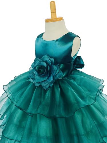Sleeveless Satin Organza Ruffle Flower Girl Gown Wedding Birthday Junior4