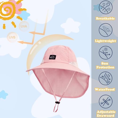Image of ZOORON Kids Sun Hat with Neck Flap UPF 50+ Beach Hats for Baby Boys Girls