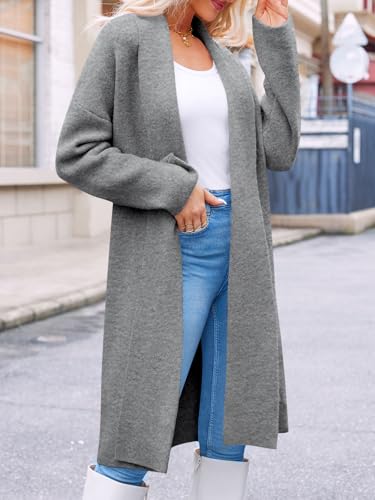 Image of Saodimallsu Womens Long Cardigan Sweaters Chunky Open Front Oversized Slouchy Knit Fall Trendy Coatigan Jackets