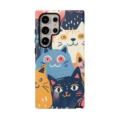 Coque rigide Samsung S24 Ultra illustration chat couleur finition fine