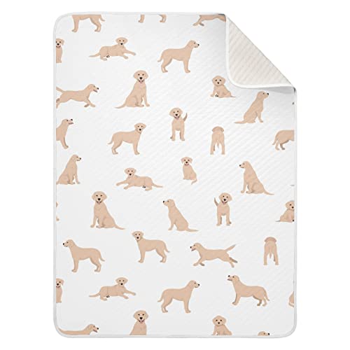 Image of Swaddle Blanket Labrador Retriever Dog Cotton for Infants, Receiving, Lightweight Soft Swaddling for Crib, Stroller, Nursery, 30x40 in
