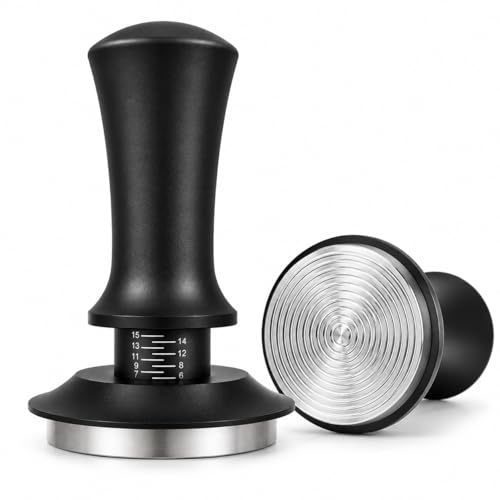Image of Street27 51MM Coffee Tamper with Calibrated Spring Loaded Handle | Stainless Steel Espresso Tamper Flat Base for Espresso Machine Portafilter Coffee Accessories