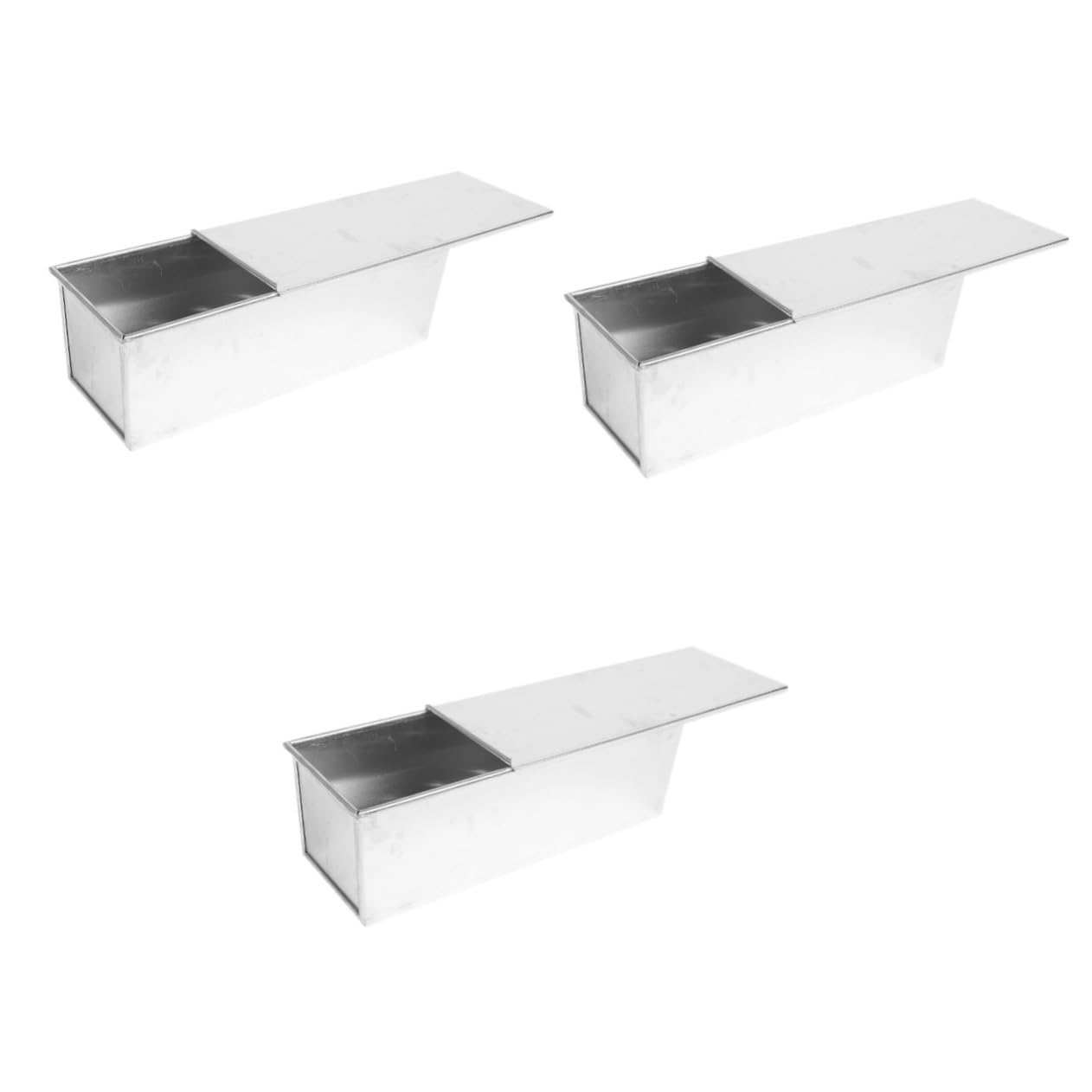 TOPBATHY 3 Piezas caja de tostadas moldes pequeños para hornear molde para tostadas con tapa lata de sartenes molde para con tapa bandeja para hornear de aluminio