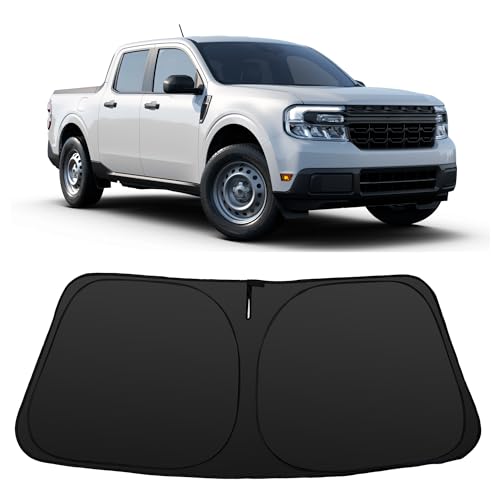 Image of Windshield Sun Shade for 2022-2026 Ford Maverick Hybrid XL XLT Lariat Truck | Foldable, Full covered for windshield, Block UV Rays, Heat Reduction, Easy to install, Keeps Car Cooler
