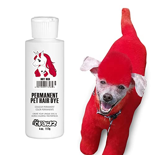 OPAWZ Permanent Dog Hair Dye, Pet Hair Dye Safely Used by Grooming Salons for a Decade, Pet Safe Dye Lasts Over 20 Washes, Bright Color for Dogs and Horses (Hot...