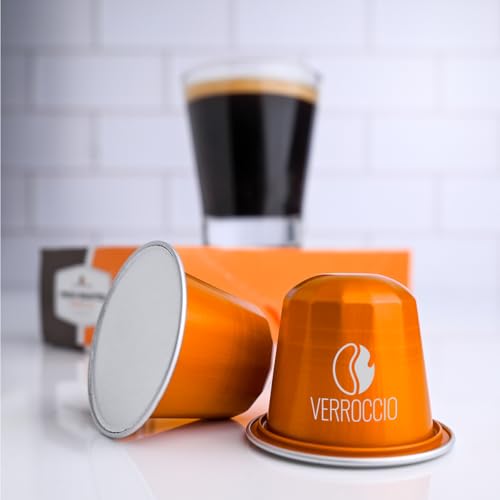 Image of Fresh Roasted Coffee, Verroccio Italian Craft Espresso Capsules for Nespresso OriginalLine, Intensity 9, Kosher, 10 Recyclable Aluminum Capsules