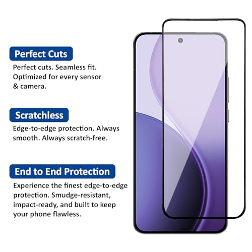 Image of AIBEX Tempered Glass for Oppo Reno 14 Pro 5G | 9H Hardness | Anti-Glare & Anti-Fingerprint | Water Resistant | Edge-to-Edge Full Screen Protector | Bubble-Free Installation