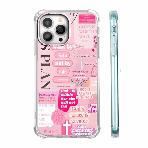 mehidpur Christian Quotes Aesthetic Vintage Jesus Bible Verse Collage Pattern,Soft TPU Bumper Case for iPhone 15 Pro Max,#5