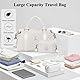 Reisetasche Damen Sporttasche Handgepäck Tasche,Weekend Bag mit Kulturbeutel&Nasstasche,Wasserdicht Schwimmtasche Travel Duffle Bag,Fitnesstasche Trainingstasche Frauen Tragetasche, Beige