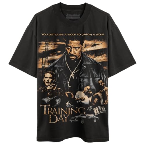 Black Rabbit Training Day 2000s Y2K Retro Oversized Streetwear T-Shirt (Luxury Heavy Tee - Vintage Black, XX-Large)