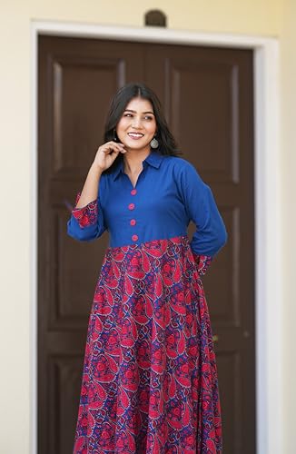 Image of Yash Gallery Women's Floral Printed Anarkali Maxi Dress