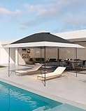 KYBOLT Carpa desplegable de 13 x 13 pulgadas para exteriores con 4 bolsas de estanque, 8 estacas instantáneas, tienda de campaña para césped, jardín, terraza de patio trasero (gris carbón + gris