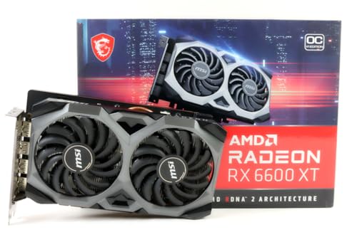 MSI Gaming AMD Radeon RX 6600 XT 8GB GDDR6 128-bit HDMI/DP 2602 MHz Boost Clock FreeSync DirectX 12 VR Ready OC Graphics Card (RX 6600 XT MECH 2X 8G OCV1) (Renewed)