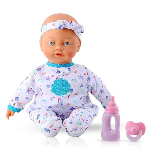 KOOKAMUNGA KIDS 16 Inch Interactive Baby Doll - Realistic Baby Doll w/ Expressions - Touch Activated Features and Sounds - Lifelike Moving Chest, Breathes, Cries, Suckles & Giggles w/ Toy Baby Bottle