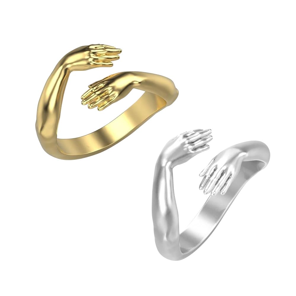 Anello Da Abbraccio In Oro • Anello Aperto In Argento Sterling - Foto 12