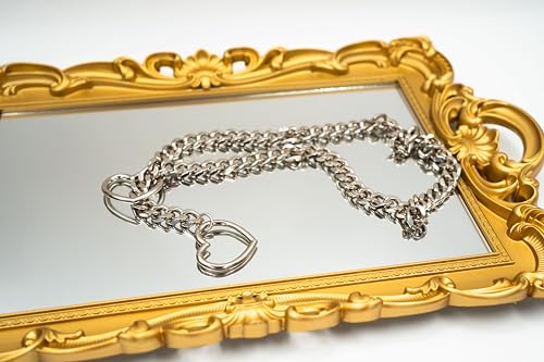 heart o-ring slip chain necklace for women handmade punk gothic cuban necklace jewelry adjustable lariat y-necklace