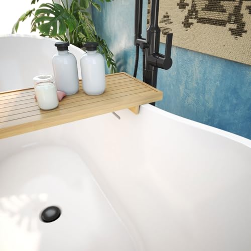 Image of DreamLine BTNL5928FFXXC Nile 59 inch Free Standing Acrylic Soaking Tub with Center Drain and Overflow - White /Satin Black