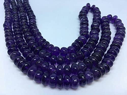 LKBEADS 13 inch strand of gem amethyst 4-8mm rondelle smooth beads for diy jewelry making. amethyst beads strand