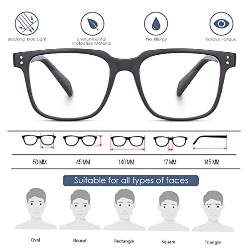 Image of GYNK || Computer Glasses with no power blue cut lens || Trending,Rectangular,Unisex,UV Protection,Zero Power Spectacle || Stylish and Unique Eyeglasses Frame for Women and Men