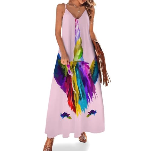 Robe longue licorne colorée idéale pour vos voyages et journées farniente à la plage