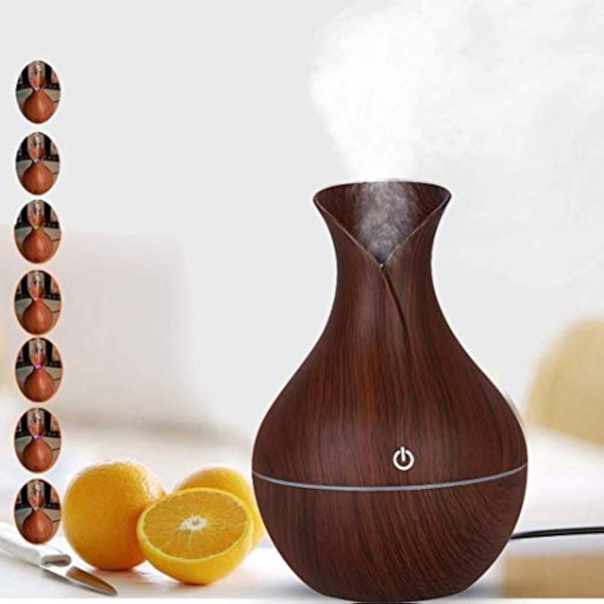 Wood Humidifier & Aroma Diffuser with LED Light