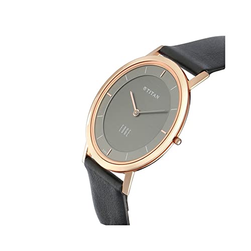 Titan Edge Quartz Analog Anthracite Dial Leather Strap Watch for Men-NS1595WL09 - Image 2