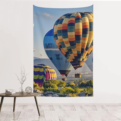 Tapisserie montgolfière de qualité supérieure en velours pêche doux