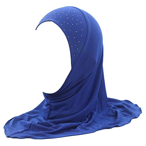 Girls Kids Muslim Hijab Islamic Scarf Shawls Simple Style about 45cm for 2