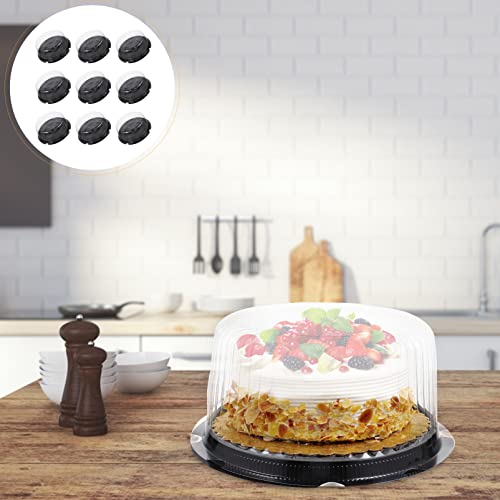 Operitacx 10Pcs Clear Pet Cake Containers with Lids 8-Inch Round Cheesecake Packaging Box for Desserts Pastries and Gifts - Image 2