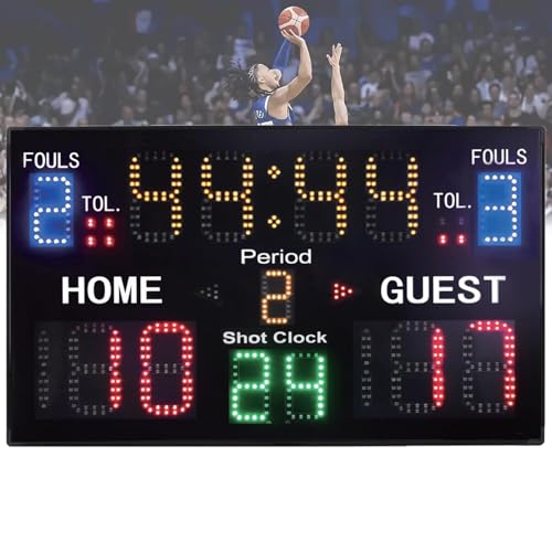 Marcador electrónico LED portátil y marcador digital de baloncesto para interiores