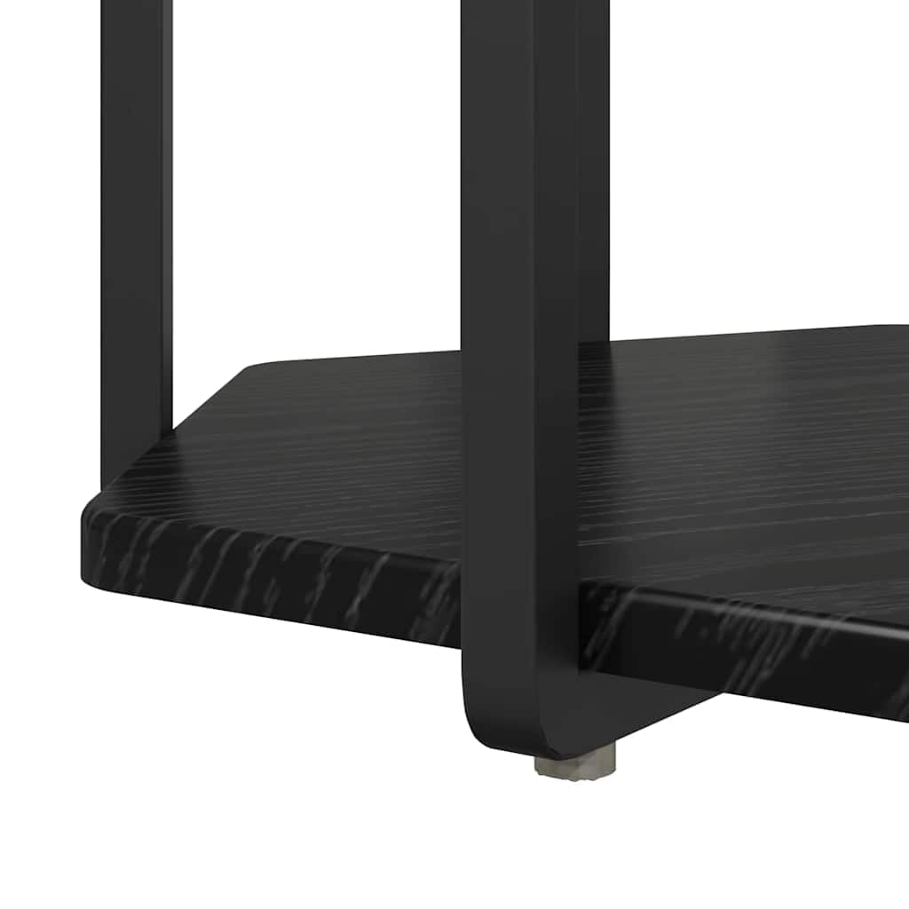 Beistelltisch-Set mit Regal 2 Stück Schwarz Eichen-Optik Wohnzimmer Schlafzimmer Flur Industrial Design langlebig geeignet für Sofas Betten Tische mit Ablage Regal Kompakt