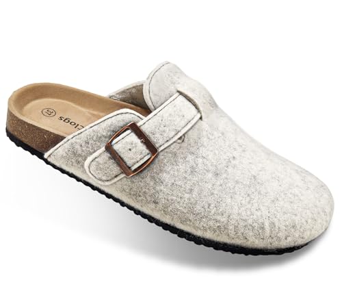 BULLIANT Clogs Slippers Sandals Nurse Work Shoes Men Women,Fleece-Lined Upper+Memory FOAD Cushioned Cork-Footbed