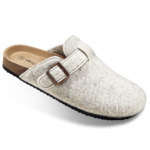 BULLIANT Clogs Slippers Sandals Nurse Work Shoes Men Women,Fleece-Lined Upper+Memory FOAD Cushioned Cork-Footbed