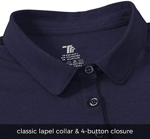 Womens Golf Polo Shirts Short Sleeve Moisture Wicking Golf Apparel Athletic T-Shirts Ladies Golf Tops Navy #TOP4