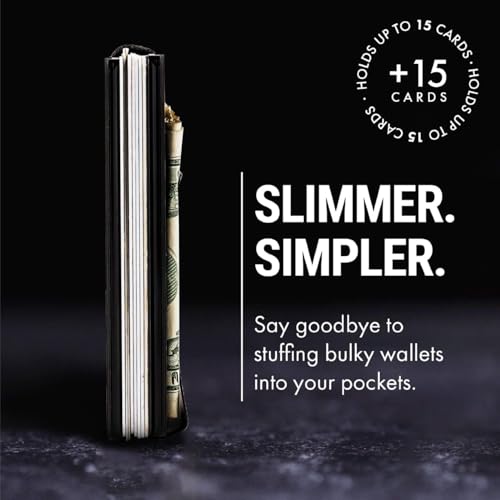 Image of Mountain Voyage Co Minimalist Wallet for Men - Slim RFID I Scratch Resistant, Matte Black Credit Card Holder & Money Clip, Easily Removable Money & Cards, Mens Wallets