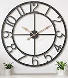 36 Inch Extra Oversized Large Giant Modern Decorative Wall Clock,Vintage Industrial Farmhouse Black Metal Big Arabic Numerals Large Clocks for Living Room Decor,Entrance Fireplace,Dinng Room