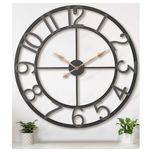 36 Inch Extra Oversized Large Giant Modern Decorative Wall Clock,Vintage Industrial Farmhouse Black Metal Big Arabic Numerals Large Clocks for Living Room Decor,Entrance Fireplace,Dinng Room