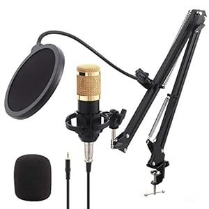 Aceshop Condensator Microfoon Kit BM-800 XLR Studio Podcast Microfoon met Verstelbare Microfoon Schaar Arm, Shock Mount…