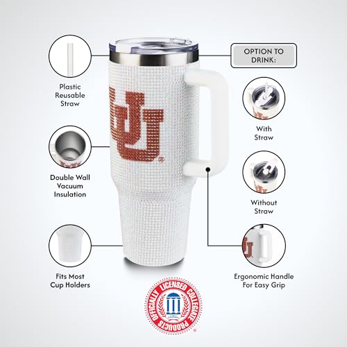 Image of The Memory Company Officially Licensed 40oz White Bling Game Day Tumbler, University of Utah