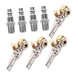 Hohopeti 2 Juegos Adaptadores Inflador Neumáticos con Clip de Bloqueo Npt Cabezal Rápido Aluminio Resistente para Coche Moto Bicicleta Conexión Segura y Portátil