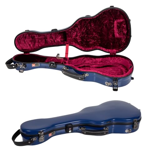 Crossrock Tenor Ukulele Case, Fits Up to 27 Inches | 100% Fiberglass Hardshell with Brand Latches, TSA Lock, Accessory Compartment, and Detachable Straps-Navy Blue (CRF2030TUNVBL)