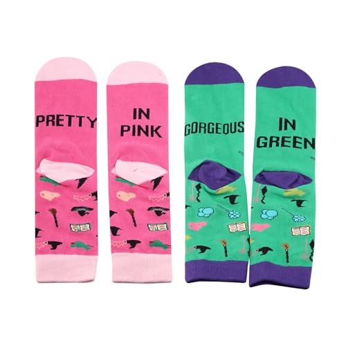 Chaussettes sorcières roses et vertes cadeau de remise de diplôme original pour sœur