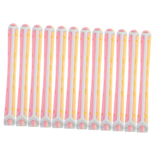 SOESFOUFU 12pcs Flexible Plastic Perm Rods for Hair Portable Hair Curlers Easy to Use for Beautiful Curls Present for Women