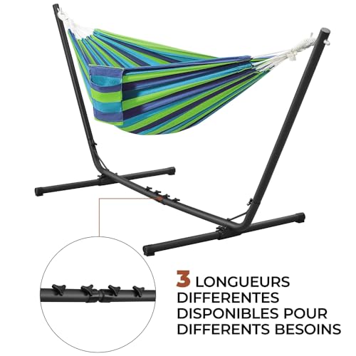 Hamac double Yaheetech avec support métallique réglable et sac de couchage - 7